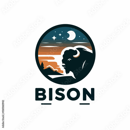 bison logo illustration
