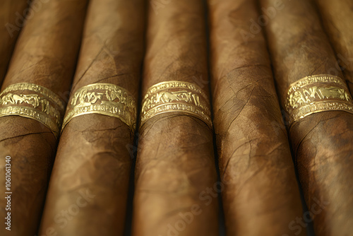 Several Cigars Displayed | Premium Tobacco, Luxury Lifestyle, Classic Cigars, Smoky Ambiance, Hand-Rolled Craftsmanship