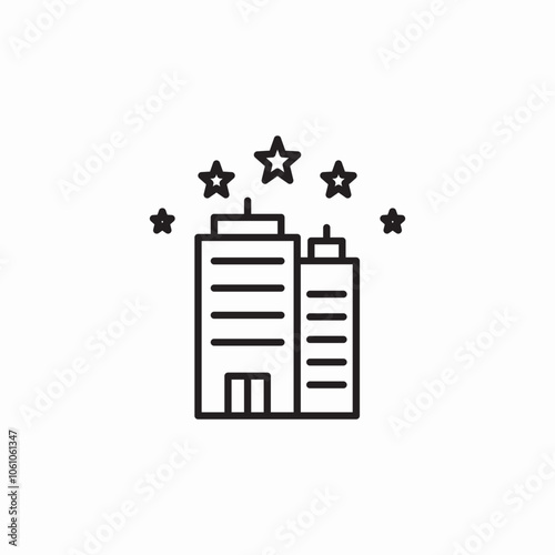 five stars hotel icon sign vector