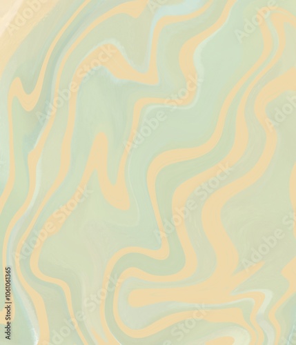 Green sage yellow gold liquid waves pattern background high resolution