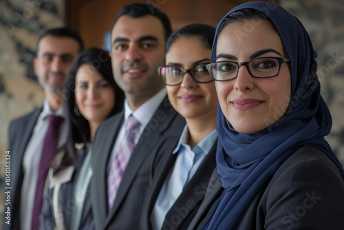 Photograph of a Morocco professional group of lawyers with the director at the front.