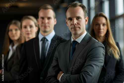 Photograph of a UK professional group of lawyers with the director at the front.