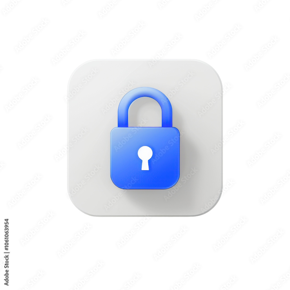 Blue Lock Icon on a Minimalist Background Blue Lock Icon on a Minimalist Background