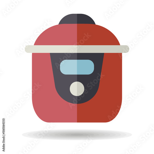 Slow cooking crock pot vector icon