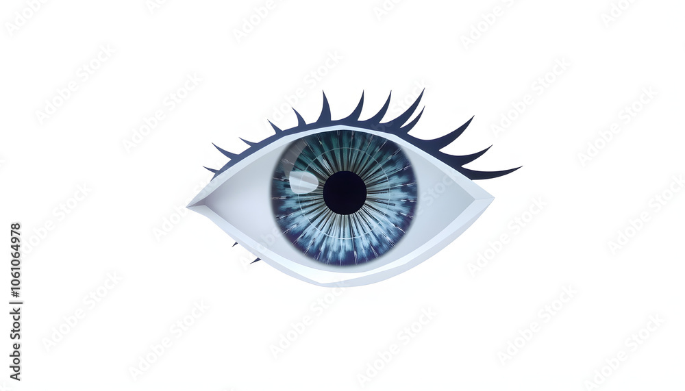 Digital eye isolated with white highlights, png Digital eye isolated with white highlights, png