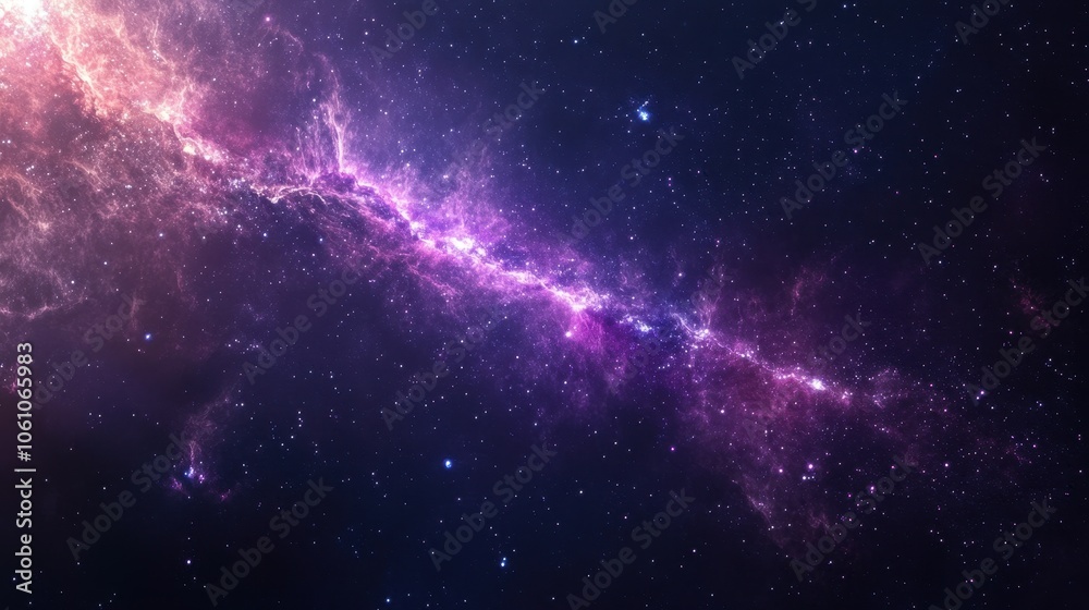 Naklejka premium Cosmic Brilliance: A Captivating Galactic Landscape