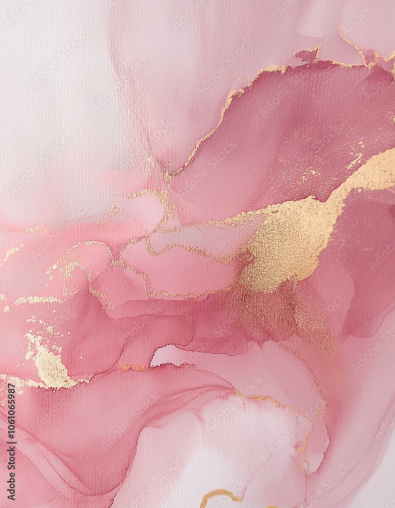 Fototapeta premium Abstract pink and gold swirl pattern. Perfect for a modern and chic design.