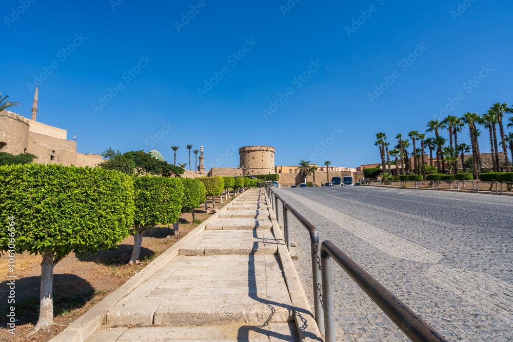 Entrance to the Citadel of Saladin, also known as Cairo Citadel, in Cairo, Egypt Entrance to the Citadel of Saladin, also known as Cairo Citadel, in Cairo, Egypt