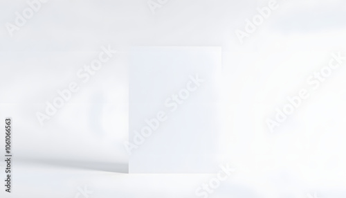 Empty A4 paper mockup isolated on white background isolated with white highlights, png