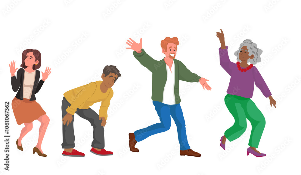 Naklejka premium images of people in different situations 