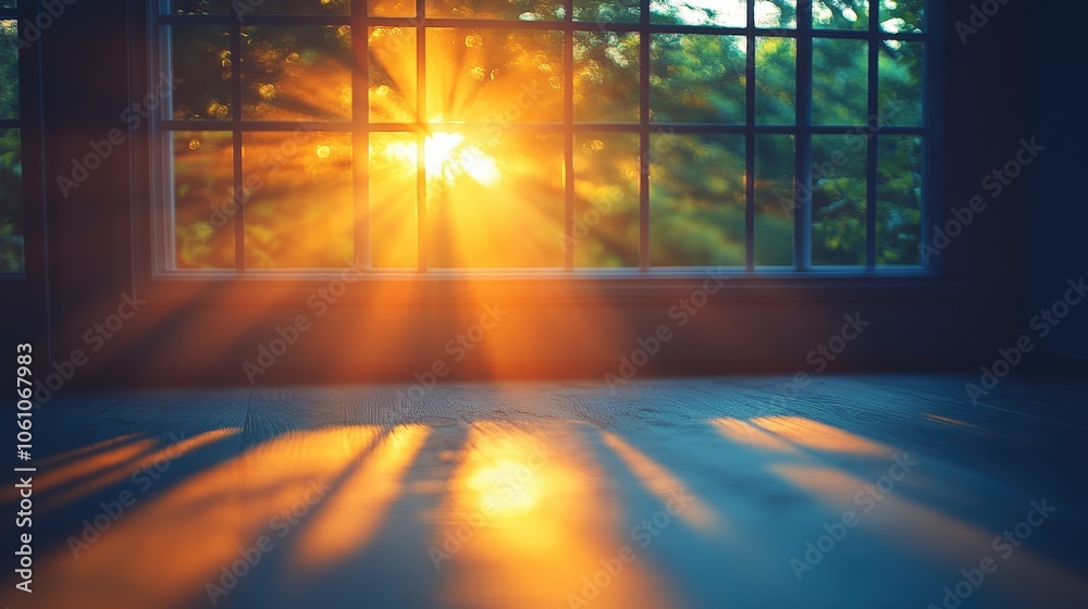 Morning Light Through Window in Festive Season Morning Light Through Window in Festive Season