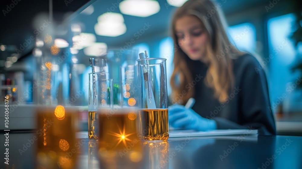 Student Conducting Science Experiment in Laboratory Student Conducting Science Experiment in Laboratory