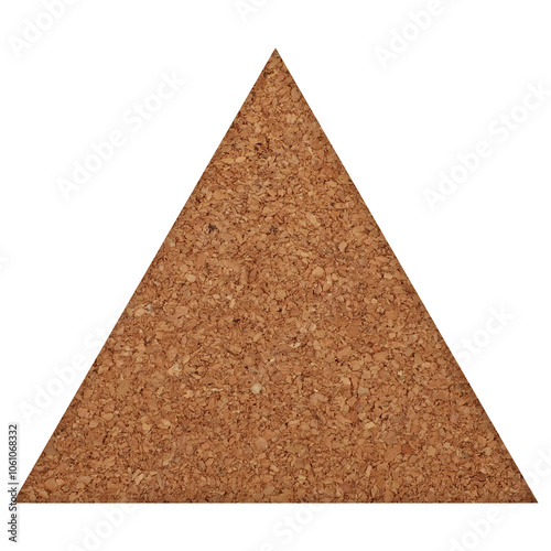 Set of cork textured note boards, triangular shape, isolaated background. photo