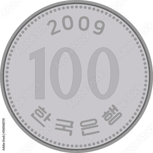 한국 동전, 한국 돈 벡터 일러스트