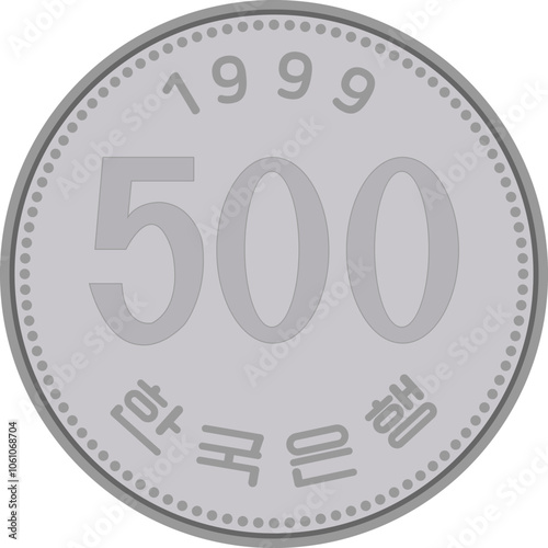 한국 동전, 한국 돈 벡터 일러스트