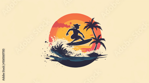illustration enjoy the beach of  summer