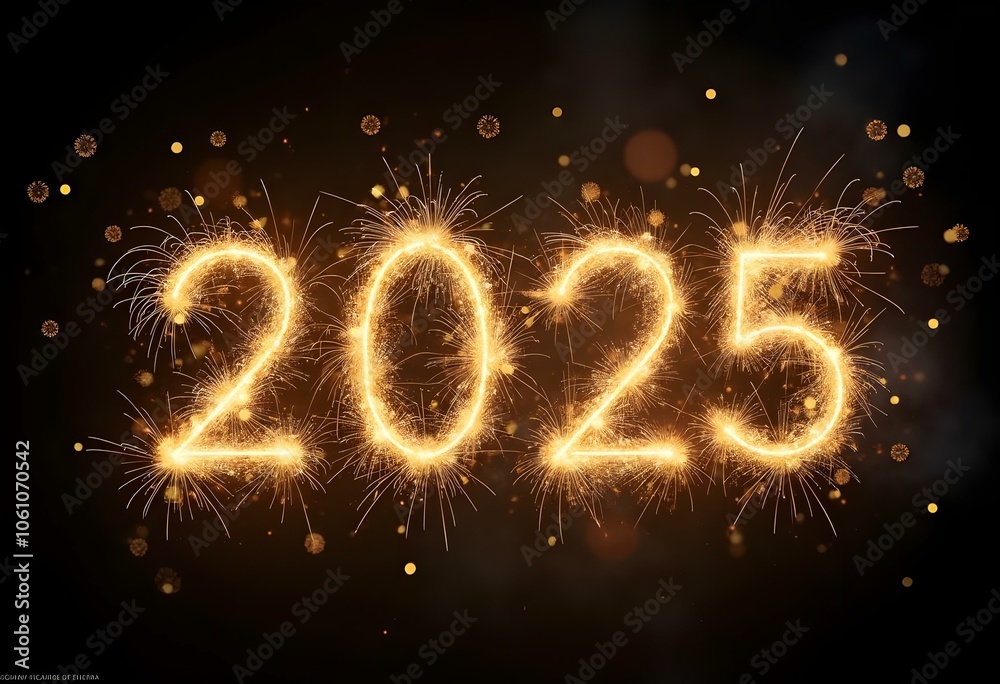 the number of the year 2025 is written in the form of a sparkler the number of the year 2025 is written in the form of a sparkler