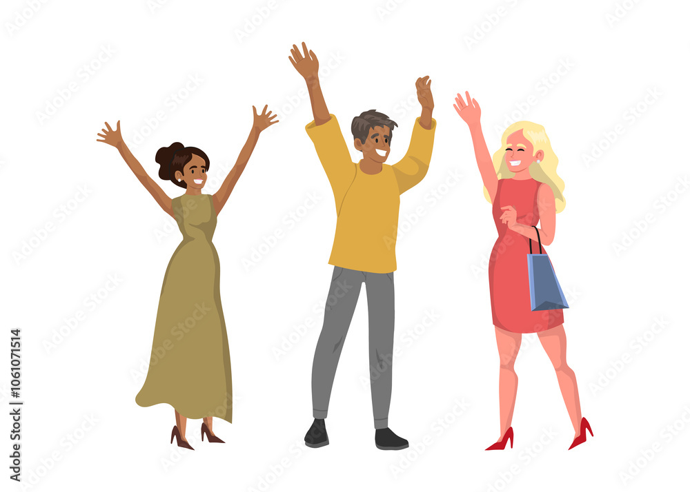 Naklejka premium images of people in different situations 