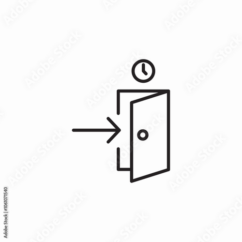 entry time door icon sign vector