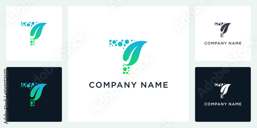 Vector letter  T biotech logo and icon editable