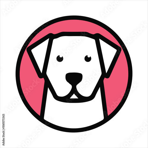 Charming circle icons of colorful and white cute dogs