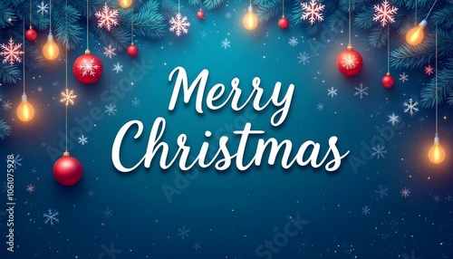 Wallpaper Mural Merry Christmas background with xmas ball and tree Torontodigital.ca