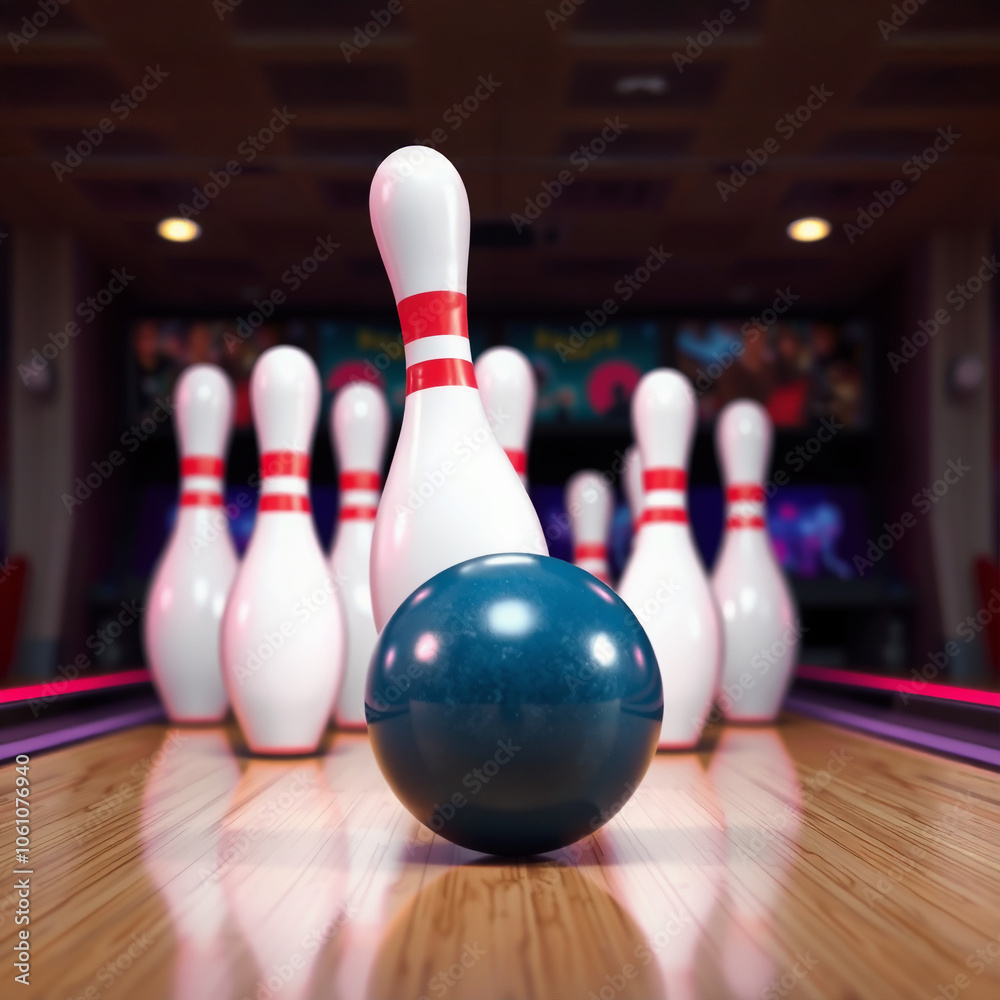 Kula strąca kręgle - bowling