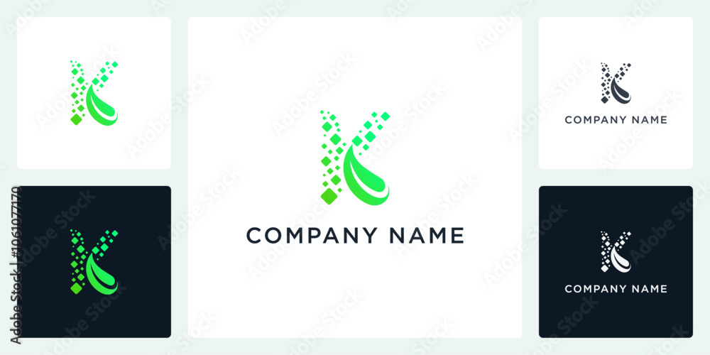Vector letter K greentech logo and icon editable Vector letter K greentech logo and icon editable