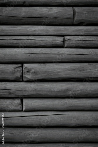 Wallpaper Mural Black wooden planks layered on a wall in a modern interior design Torontodigital.ca