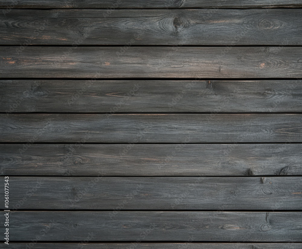 Dark wooden planks arranged in parallel lines on a rustic surface Dark wooden planks arranged in parallel lines on a rustic surface