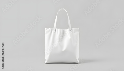 White tote bag mockup on a grey background isolated with white highlights, png