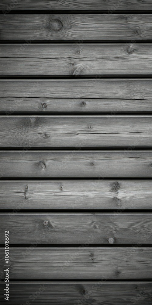 Fototapeta premium Gray wooden planks arranged horizontally in a rustic interior space
