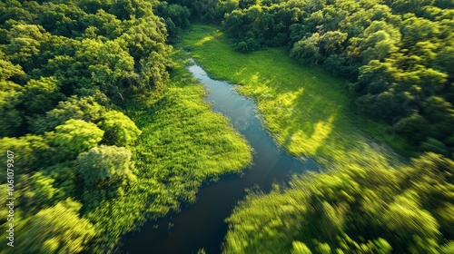 Aerial View of Lush Green Nature Landscape