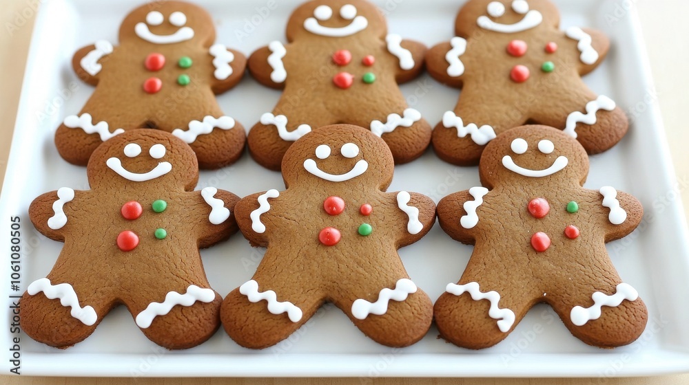Delightful Christmas Gingerbread Cookies with Smiling Faces Delightful Christmas Gingerbread Cookies with Smiling Faces