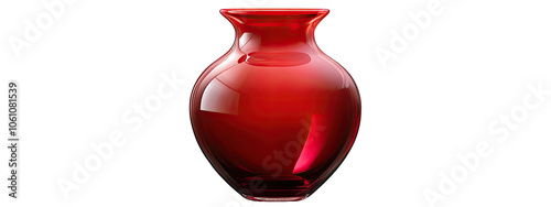 Isolated vase red glass design ceramic empty modern flower decor. White red isolated vase pottery object jar home sculpture decoration art vessel background metal beautiful color antique bottle pot