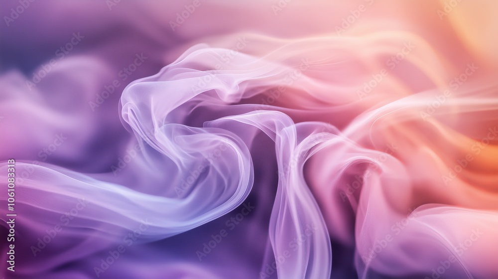 Obraz premium Abstract composition with translucent layers of shapes, soft mist, and delicate color gradients. AI generated