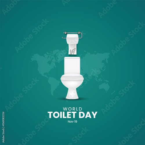 Wallpaper Mural World Toilet Day 19 November. Toilet day creative concept design for banner, poster, 3d Illustration. Torontodigital.ca