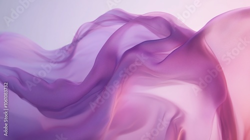 Layers semi-transparent shapes floating soft mist delicate gradients. AI generated