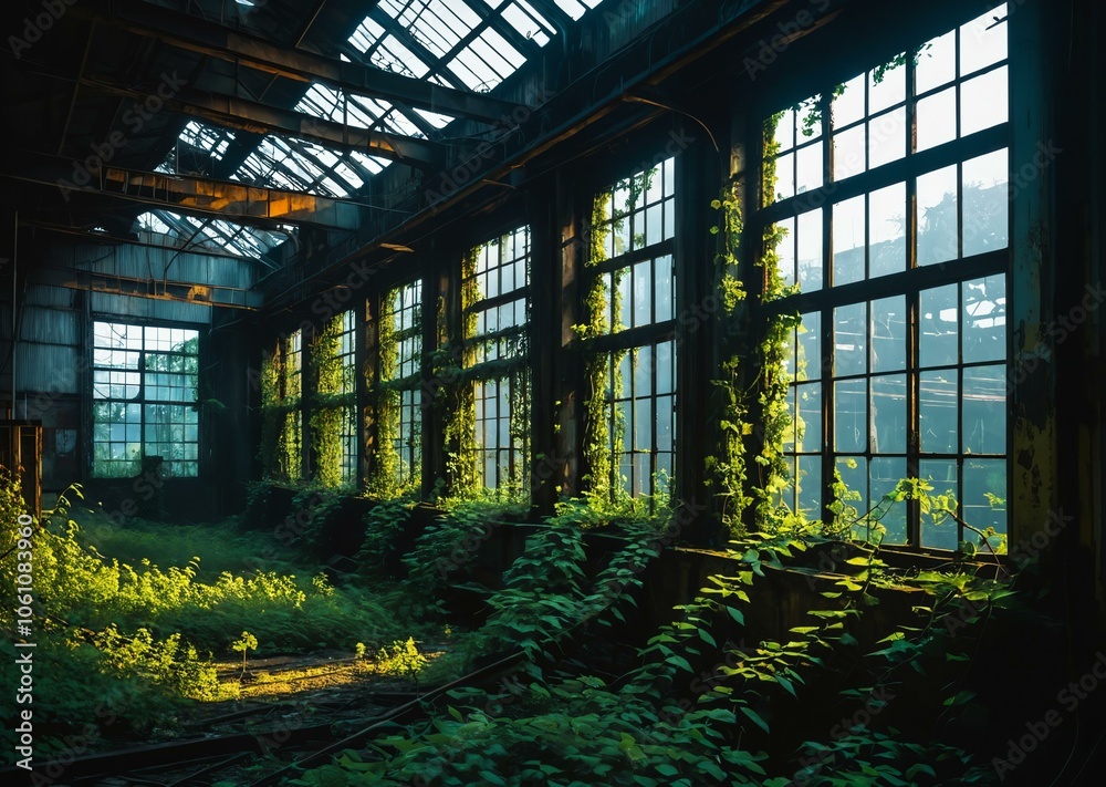 Abandoned Industrial Landscape at Dusk Abandoned Industrial Landscape at Dusk