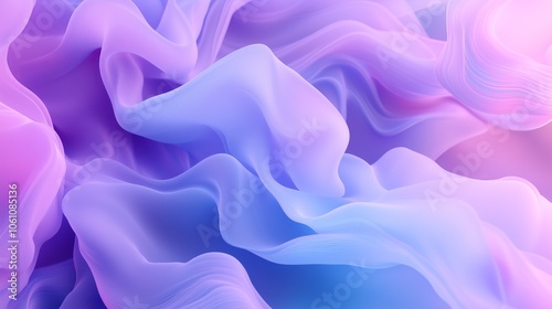 Abstract composition with translucent layers of shapes, soft mist, and delicate color gradients. AI generated