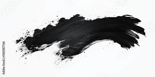Abstract black in splash, paint, brush strokes, created by ai