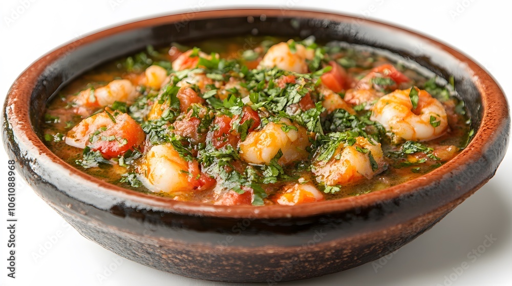 Food, Brazilian Fish Stew, Photo Realistic, on Black Background, Abstract Image, Texture, Pattern Background, Wallpaper, Cover and Screen of Smartphone, PC, Laptop, 9:16 and 16:9 Format