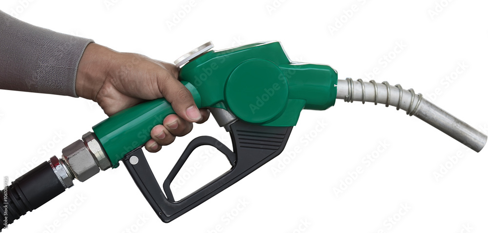 Man Refill and filling Oil Gas Fuel at station. Gas station - refueling.