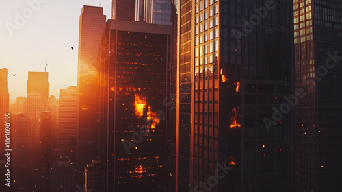 Wallpaper Mural Smart digital city with connection cyber security network reciprocity over the cityscape . future smart wireless digital city and social media networking systems that connects people within the city Torontodigital.ca