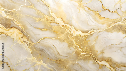 Elegant white marble texture with luxurious golden veins and smooth patterns for sophisticated design copy space 