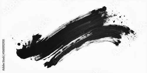 Abstract black in splash, paint, brush strokes, created by ai