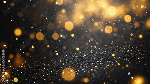 Sparkling gold dust on a black background