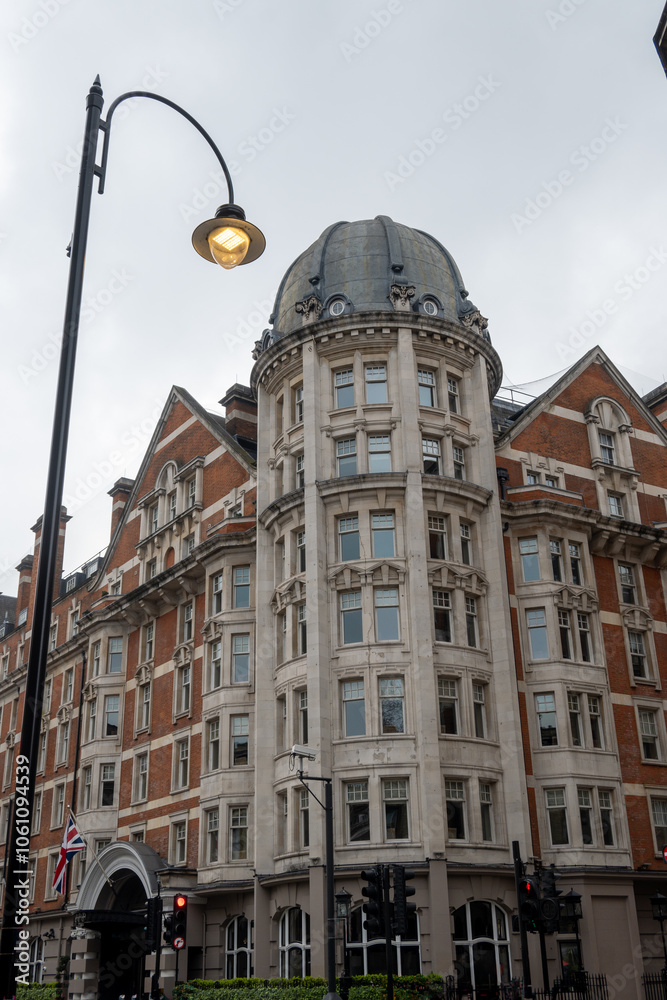 Fototapeta premium Westminster, walking on streets with old houses in spring, city life, government and parliament district in London, UK