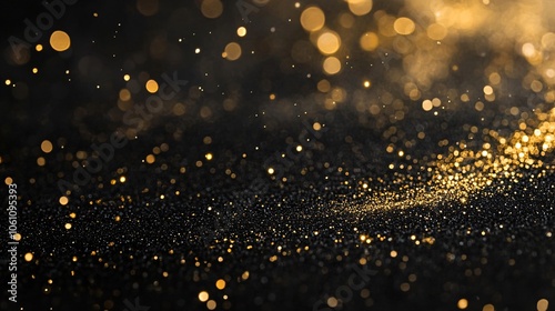 Black Background of abstract gold glitter