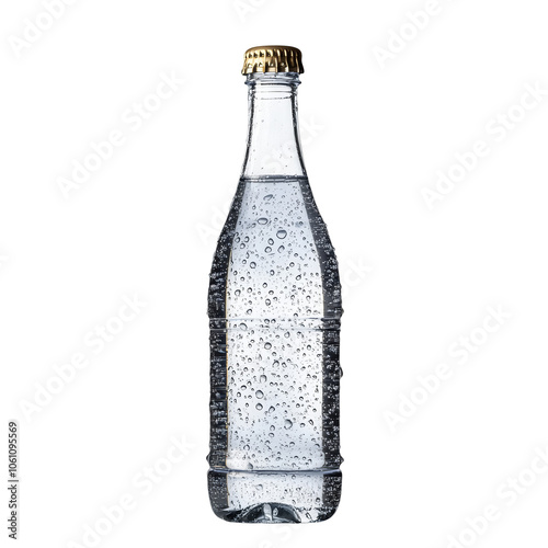 Wallpaper Mural Cold Refreshing Bottled Water with Condensation Droplets and Golden Cap Isolated on Transparency Background Ideal for Thirst Quenching Beverage Drink Hydration Wellness Health Purity Summer Coolness Torontodigital.ca
